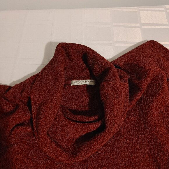(3/$20) Vintage Margaret Winters Women's Cowl Neck Sweater Burgundy Size XS - Picture 11 of 12